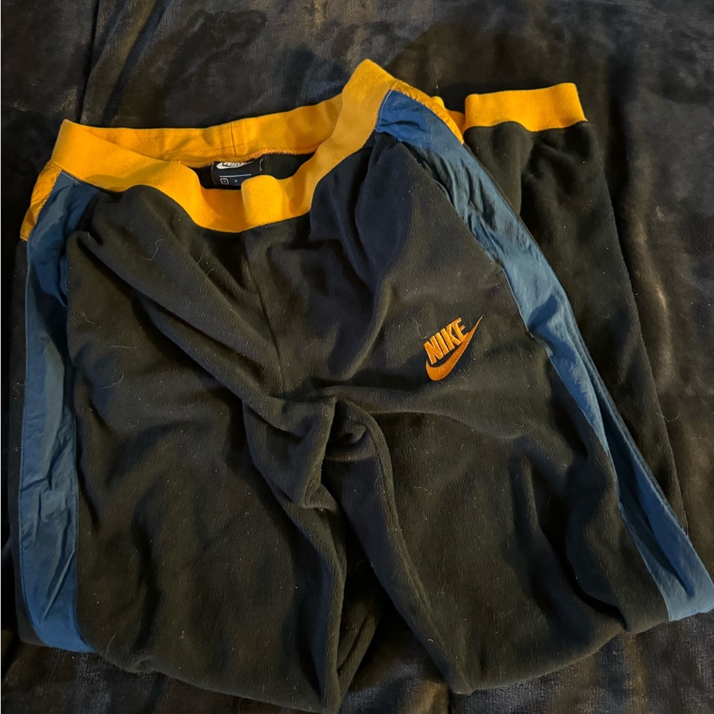 Nike Black and Orange Track Pants